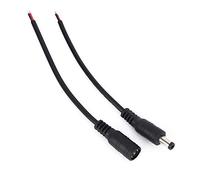 Generic Câble de Connecteur d'alimentation Facile à Installer, 5.5x2.1mm, pour Bande Lumineuse LED, Caméra de Vidéosurveillance, Petits Appareils (Black)