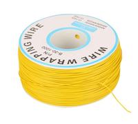 Generic Câble D'emballage de Fil de Cuivre étamé 30AWG, Fil isolé Flexible pour Planche à Pain de Test électronique avec Bobine en Plastique, Diamètre de Noyau de 0,25 Mm (YELLOW)