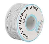 Generic Câble D'emballage de Fil de Cuivre étamé 30AWG, Fil isolé Flexible pour Planche à Pain de Test électronique avec Bobine en Plastique, Diamètre de Noyau de 0,25 Mm (WHITE)