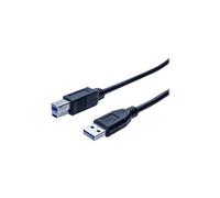 Cordon éco USB 3.0 type A / B noir - 1,0 m