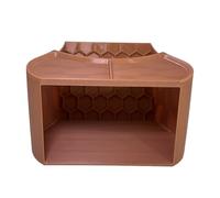 Generic Cachette de crabe ermite avec mangeoire - Abri de vue en verre 2 en 1 et rampe d'escalade pour décoration d'aquarium à crabe, cachette d'observation facile, marron, taille S