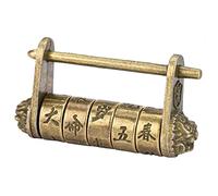Generic Cadenas Chinois Vintage, Serrure à Combinaison de Style Rétro Antique pour Armoire à Tiroirs, Serrure en Cuivre Solide et Durable pour Mini Armoires