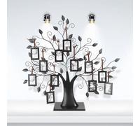 Generic Cadre Photo d'arbre Généalogique en Métal Antirouille pour la Décoration de la Maison, Comprenant 12 Cadres Photo, Meilleur Cadeau pour Vos Proches, Décoration de Table pour Salon ou Chambre