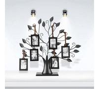 Generic Cadre Photo d'arbre Généalogique en Métal Antirouille pour la Décoration de la Maison, Comprenant 12 Cadres Photo, Meilleur Cadeau pour Vos Proches, Décoration de Table pour Salon ou Chambre