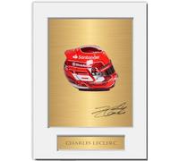 Generic Cadre photo dédicacé de Charles Leclerc 2024 avec support A4 pour les fans de course de F1