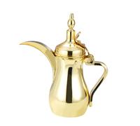 Generic Cafetière Arabe Théière Carafe à eau Bouilloire en Acier Inoxydable Portable Adaptée pour Verser Café et Thé Pendant les Fêtes Réunions Bureau Maison, Or