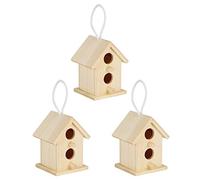 Generic Cage de Nidification de Nichoir à Oiseaux 3 Pièces pour la Décoration de Jardin, Design Innovant, Abris Sûrs pour Les Oiseaux, en Bois de Platane, Taille: 5,5x6,5x8 Cm
