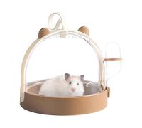 Generic Cage de transport portable pour hamster - Cage de transport pour petits animaux avec bouteille d'eau - Cage de voyage pour hamster nain - Cage de voyage pour hamster nain