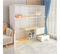 Generic Cage d'intérieur amovible pour chat - Parc en fil métallique pour petits animaux, chiots et furets (111 x 49 x 111 cm)