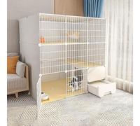 Generic Cage d'intérieur amovible pour chat - Parc en fil métallique pour petits animaux, chiots et furets (111 x 85 x 111 cm)