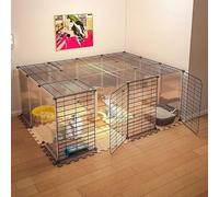 Generic Cage d'intérieur amovible pour chat - Parc pour petits animaux, chatons et chiots - Niche et boîtier en métal pour chat (147 x 111 x 47 cm)