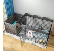 Generic Cage pliante pour chat et furet avec roues - Parc d'intérieur DIY pour 1 à 2 chats, furets et chinchillas