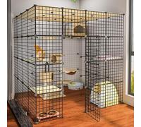 Generic Cage pour chat - Parc pour animaux de compagnie, parc pour petits animaux, cage métallique à faire soi-même, enclos d'exercice pour intérieur et extérieur, clôture de cour portable pour cochon