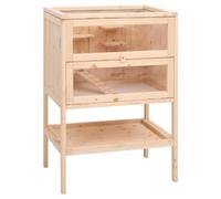 Generic Cage pour hamster en bois de sapin massif 55 x 40 x 80 cm, spacieuse, vue claire, espace de rangement supplémentaire, stockage de céréales pour gerbilles, souris, cochons d'Inde, cage à