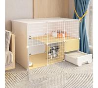Generic Cage spacieuse pour chat et lapin - Enclos d'extérieur avec litière anti-odeur pour chatons et lapins (C, 111 x 49 x 75 cm)