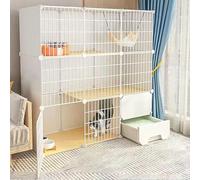 Generic Cage spacieuse pour chat et lapin, enclos d'extérieur avec litière anti-odeur pour chatons et lapins (C, 111 x 49 x 111 cm)