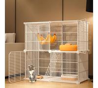 Generic Cages pour chats à l'intérieur, grande cage pour chat parc pour animaux de compagnie, maison pour chat, enclos pour chaton amovible, grand espace d'exercice idéal pour chat, noir/blanc