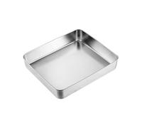 Generic Cake Baking Pan Plaque de Cuisson Rectangulaire En Acier Inoxydable pour Gâteaux et Biscuits Moule à Lasagne et Tiramisu Fond Épais Lisse Facile à Lav, 33x29x6cm