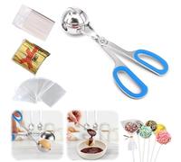 Generic Cake Pop Kit, Cake Pop Mold avec 100 Sacs, 100 Sticks, 100 Twist Ties, Cake Pop Maker pour Cakepops, Sucettes, Bonbons, Chocolats et Biscuits (Bleu, L)