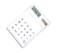 Generic Calculatrice à énergie Solaire à 8 Chiffres, écran Tactile, Conception Transparente, écran LCD Portable pour Bureau et école, Calculatrice élégante à Tactile (White)