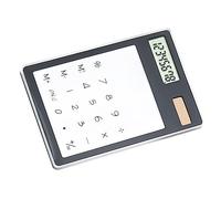 Generic Calculatrice à énergie Solaire, écran Tactile Transparent et Léger, pour Bureau, école, Maison, écran LCD à 8 Chiffres (Black)