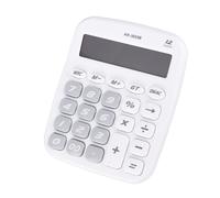 Generic Calculatrice de Bureau, Calculatrice électronique Alimentée par Batterie, Grand Bouton, écran Transparent, Boîtier en Plastique Polyvalent, Usage Domestique, Salle de Classe (White)