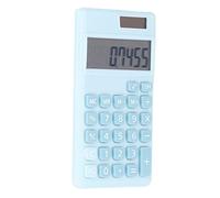Generic Calculatrice de Poche Double Puissance avec Grand écran LCD pour étudiants en école de Commerce, Mini Calculatrice Légère en ABS 4,7 X 2,8 X 0,4 Pouces pour Budget de Base (Blue)