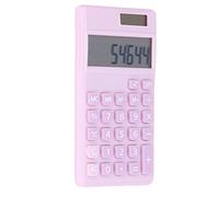 Generic Calculatrice de Poche Double Puissance avec Grand écran LCD pour étudiants en école de Commerce, Mini Calculatrice Légère en ABS 4,7 X 2,8 X 0,4 Pouces pour Budget de Base (Violet rosé pâle)