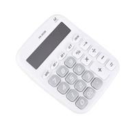Generic Calculatrice électronique, Boîtier en Plastique à écran Transparent, Opération Facile, Calculatrice Compacte Alimentée par Batterie pour Le Bureau en Classe à Domicile (White)