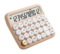 Generic Calculatrice Mécanique Portable à Grand écran LCD avec Gros Boutons pour Le Bureau et L'école, Machine D'addition Financière de Bureau à 12 Chiffres, Conception Antidérapante (Couleur du thé