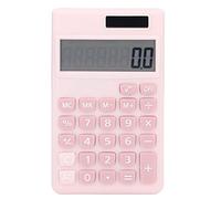 Generic Calculatrice Portable Double Puissance, Gros Bouton Sensible pour Famille Scolaire à Budget de Base, Design Couleur Bonbon, 60 G (Rosâtre)