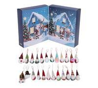 Generic Calendrier de Noël avec 24 Gnomes, 24 Figurines Uniques pour une Ambiance Festive, un Compte à Rebours Compartimenté, une Tradition Familiale et une Festive Polyvalente