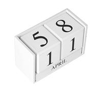 Generic Calendrier Perpétuel en Bois, Décoration de Bureau Rétro élégante pour la Maison et le Bureau, Matériau écologique avec Blocs Carrés et Rectangulaires