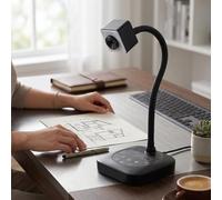 Generic Caméra de Documents USB 4K 8MP avec luminosité Réglable et Deux Microphones pour Les Salles de Classe Hybrides de Bureau D'enseignement en Ligne Noir