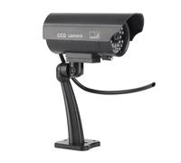 Generic Caméra de Surveillance Factice de sécurité CCTV, Caméra de Simulation Réaliste à LED Rouge pour la Protection Intérieure et Extérieure avec Vis de Montage et Autocollants D'avertissement