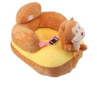 Generic Canapé de Siège de Sol pour bébé, Fonction Polyvalente, Peluche Douce, Support d'assise pour bébé, Base Stable, sécurité pour l'intérieur (Singe)