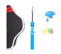Generic Canne à Pêche et Moulinet Portables pour Débutants, Ensemble Télescopique pour Enfants avec Accessoires pour Une Utilisation Facile en Extérieur, 4,27 Pieds (Blue)