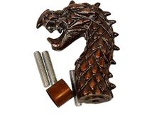 Generic Canne de marche victorienne en bois avec poignée en forme de dragon en aluminium massif - Finition antique - Doré
