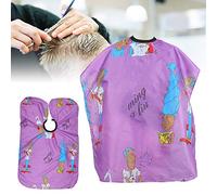 Generic Cape de Coiffure, Tablier de Coiffure en Nylon Cape Nylon avec Motif de Dessin animé Cap Cap vers pour la Teinture, la Coupe et la Perméation des Cheveux (PURPLE)