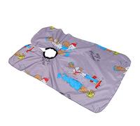 Generic Cape de Coiffure, Tablier de Coiffure en Nylon Cape Nylon avec Motif de Dessin animé Cap Cap vers pour la Teinture, la Coupe et la Perméation des Cheveux (GREY)