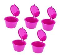 Generic Capsules de café Réutilisables de 50ml, Tasse Filtrante pour Machine à café, en Acier Inoxydable 304 sans BPA, 5 Capsules pour Cadeau (Rose rouge)