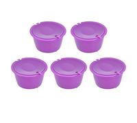 Generic Capsules de café Réutilisables de 50ml, Tasse Filtrante pour Machine à café, en Acier Inoxydable 304 sans BPA, 5 Capsules pour Cadeau (violet)