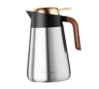 Generic Carafe Isotherme avec Couvercle Verseuse Théière Pichet Isolé Acier Inoxydable Double Paroi Large à Nettoyer pour Boissons Chaudes Fr, Argent