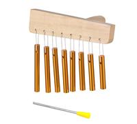 Generic Carillons de Barre à Percussion, Carillon à Vent Exquis à 8 Tons pour L'éducation Musicale, Cloches Portatives en Bois de Bouleau et en Aluminium pour Débutants (GOLD)