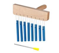 Generic Carillons de Barre à Percussion, Carillon à Vent Exquis à 8 Tons pour L'éducation Musicale, Cloches Portatives en Bois de Bouleau et en Aluminium pour Débutants (BLUE)