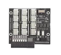 Generic Carte de Dérivation pour GPU Minier, Interrupteur Marche/arrêt électronique, 12 Ports, 6 Broches, Flash LED pour Alimentation 1400W 1600W