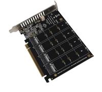 Generic Carte D'extension de Lecteur de Convertisseur de clé PCIE X16 M Multi-Ports M.2 NVMe SSD, Indicateur LED équipé, Lecteur de Carte à Vitesse Rapide Perte de Disque, pour Cartes Mères à