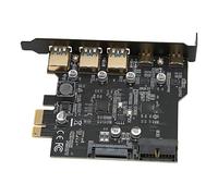 Generic Carte D'extension PCIE 1X vers USB Transmission Stable Carte Adaptateur 5 Ports pour PC de Bureau pour WINXP pour pour pour pour Plug and Play