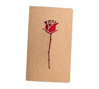 Generic Cartes de Saint-valentin En Papier Kraft, Carte de Vœux de Vacances, Carte Cadeau D'anniversaire Romantique pour Hommes et Femmes, Fête de Remise de D, Rose