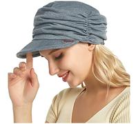 Generic Casquettes Lampe à Bord Souple Langue Mode Dome Chapeau de Soleil Plissé Femme Accessoire Casquette Plate Noir, gris, taille unique